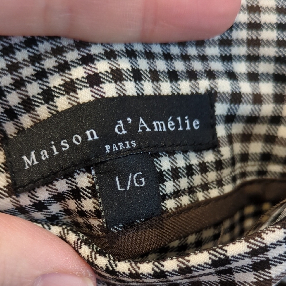 Y2K Indie Sleeze Preppy Gray Plaid Mini Skirt Maison D' Amelie Size Large NWT - Picture 2 of 12